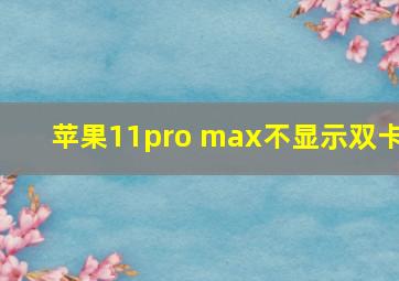 苹果11pro max不显示双卡